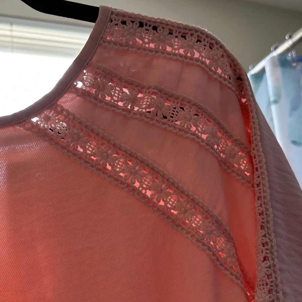 Lane Bryant Sky Blue Lace Accent Blouse - Picture 9 of 12